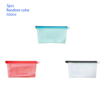 Reusable Silicone Food Bags (+Optional Universal Round Lids)