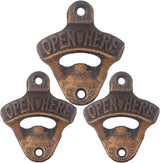 Wall Mounted Cast Iron Beer Bottle Opener (3 PCS)