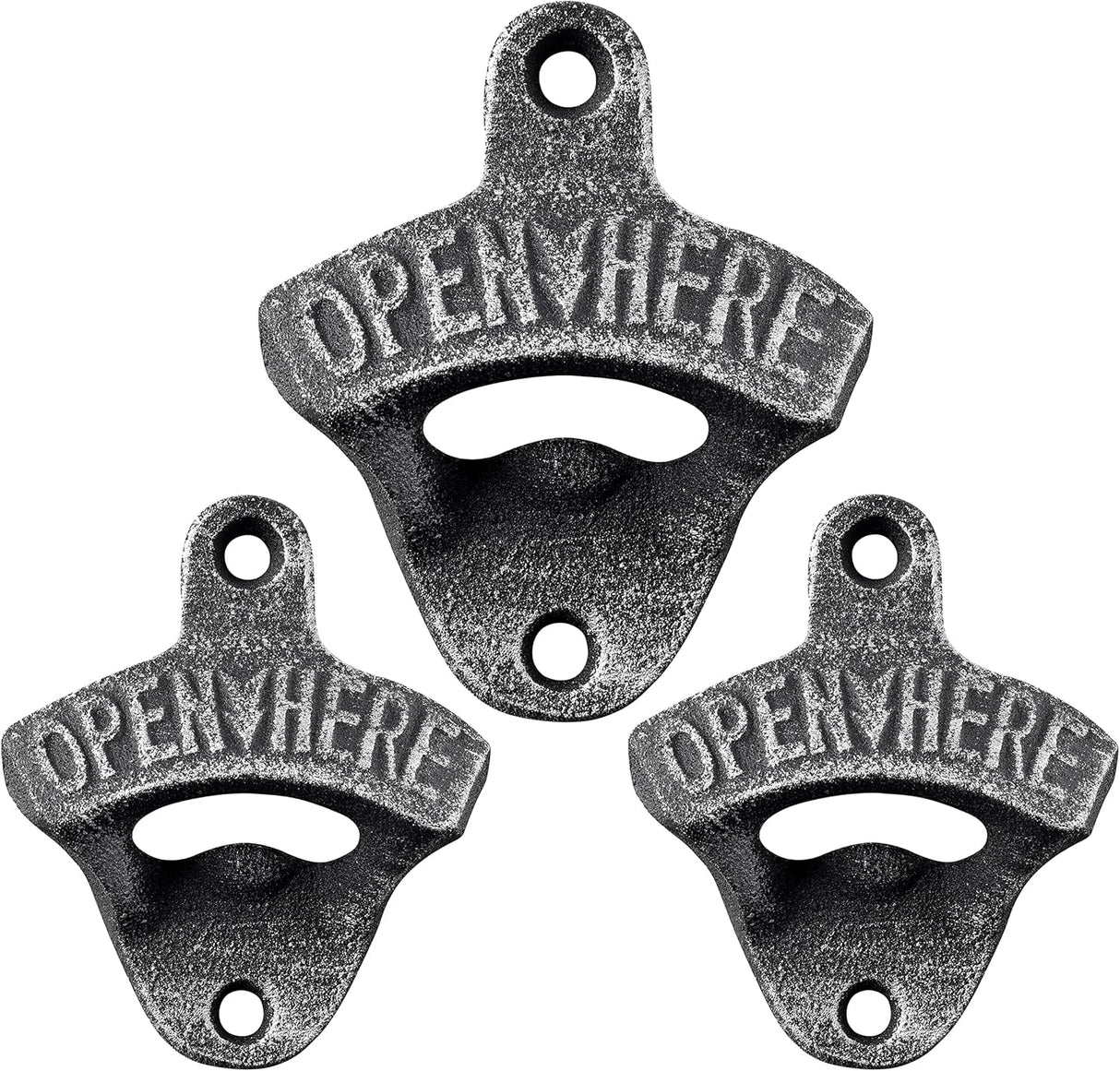 Wall Mounted Cast Iron Beer Bottle Opener (3 PCS)