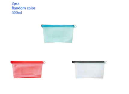 Reusable Silicone Food Bags (+Optional Universal Round Lids)