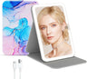 Rechargeable Travel Makeup Mirror With Dimmable LED Light Touch Screen