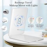 Rechargeable Travel Makeup Mirror With Dimmable LED Light Touch Screen