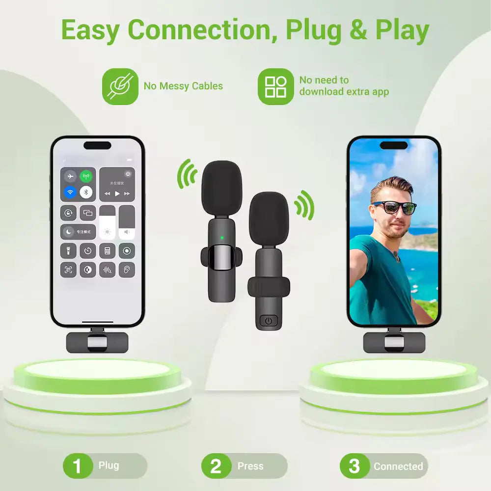 Wireless Microphone Lavalier (Stereo) | Smart Phone Ready!