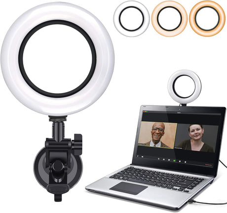 Video Conference Lighting Kit,Computer/Laptop Moniter LED Video Light Dimmable 6500K Ring Light for Remote Working,Zoom Call,Self Broadcasting,Live Streaming