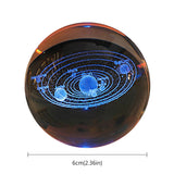 3D Crystal Ball LED Night Light Glowing Planetary Galaxy Lamp for Home Bedrom Desk Creative Decor Gift Planet Moon Bedside Lamp