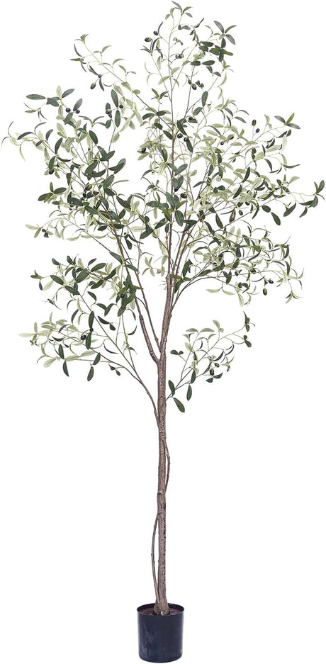 Artificial Olive Tree Tall Fake Potted Olive Silk Tree with Planter Large Faux Olive Branches and Fruits Artificial Tree for Modern Home Office Living Room Floor Decor Indoor (4FT)