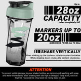 28oz Helimix Vortex Blender Shaker Bottle Holds Upto 28Oz | No Blending Ball or Whisk!