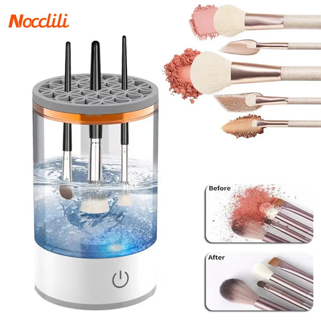 Makeup Brush Cleaner Automatic Makeup Brushes Cleaner Electric UV Light Sterilization Portable Makeup Brush Rotary Cleaner