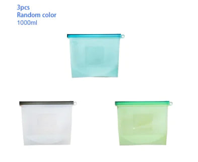 Reusable Silicone Food Bags (+Optional Universal Round Lids)